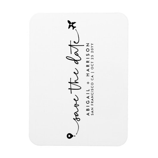 Eenvoudige bestemming Trouwscript Foto Magneet (Verticaal)