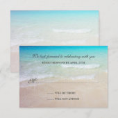 Eenvoudige Bestemmings Bruiloft aan het Strand Ant RSVP Kaartje (Voorkant / Achterkant)
