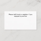 Eenvoudige betaalbare rit hailing Visitekaartjes (Achterkant)