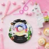 Eenvoudige betoverde donut verjaardag papieren bordje (Feest)