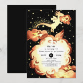 Eenvoudige betoverde draak verjaardag kaart (Voorkant / Achterkant)