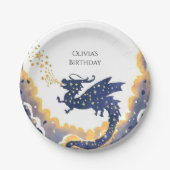 Eenvoudige betoverde draak verjaardag papieren bordje (Voorkant)