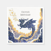 Eenvoudige betoverde draak verjaardag servet (Voorkant)