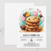 Eenvoudige betoverde meisjeskoekjes Verjaardag Kaart (Voorkant / Achterkant)