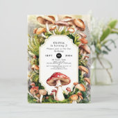 Eenvoudige betoverde paddenstoel verjaardag kaart (Staand voorkant)