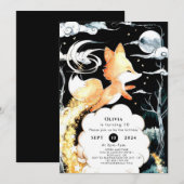 Eenvoudige betoverde vos verjaardag kaart (Voorkant / Achterkant)