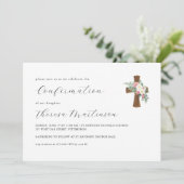 Eenvoudige bevestiging van Floral en Cross Calligr Kaart (Staand voorkant)