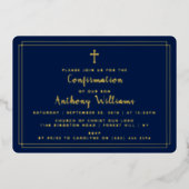 Eenvoudige bevestiging van het Heilige Kruis Folie Uitnodiging (Voorkant)