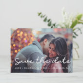 Eenvoudige Bewaar de datum fotokaart Save The Date (Staand voorkant)