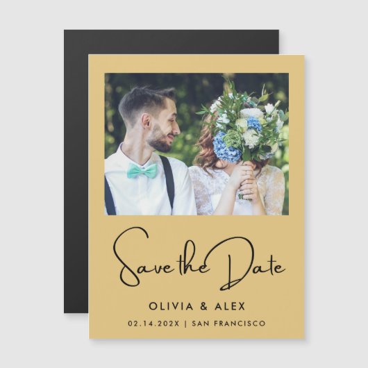 Eenvoudige Bewaar de Datum  Magnetische Uitnodiging (Voorkant / Achterkant)