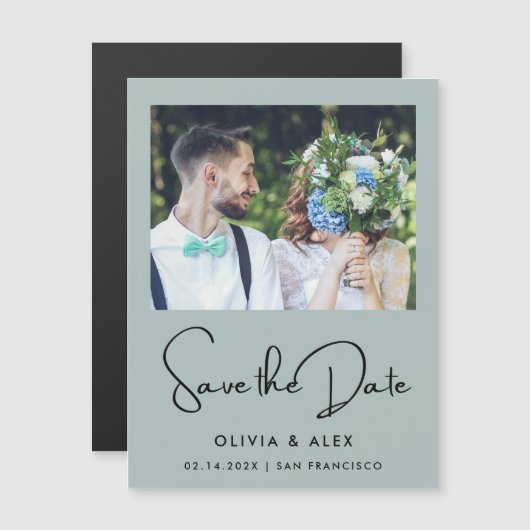 Eenvoudige Bewaar De Datum  Magnetische Uitnodiging (Voorkant / Achterkant)