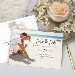 Eenvoudige Bewaar de Datum Trouwfoto Aangepast Save The Date