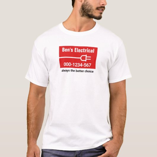 Eenvoudige beweegbare rode stroomstekker t-shirt (Voorkant)