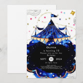 Eenvoudige bewerkbare Circus verjaardag Kaart (Voorkant / Achterkant)