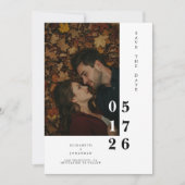 Eenvoudige bewerkbare foto bruiloft save the date (Voorkant)