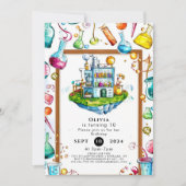 Eenvoudige bewerkbare Magic Scientist Verjaardag Kaart (Voorkant)