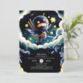 Eenvoudige bewerkbare Ninja Verjaardag Kaart (Staand voorkant)