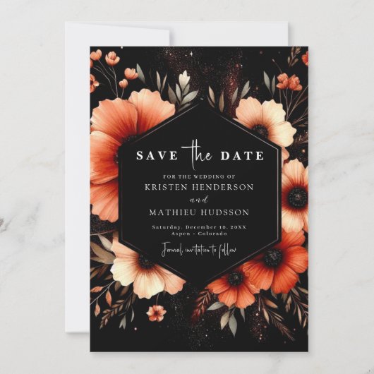 Eenvoudige bewerkbare terracotta bruiloft save the date (Voorkant)