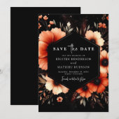 Eenvoudige bewerkbare terracotta bruiloft save the date (Voorkant / Achterkant)