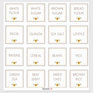 Eenvoudige bewerkbare Zonnebloemen Keuken Pantry Sticker