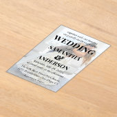 Eenvoudige bewerkbare zwart wit overlay foto bruil acryl uitnodigingen (Laagn)