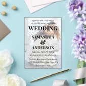 Eenvoudige bewerkbare zwart wit overlay foto bruil acryl uitnodigingen (Insitu (Huwelijk))