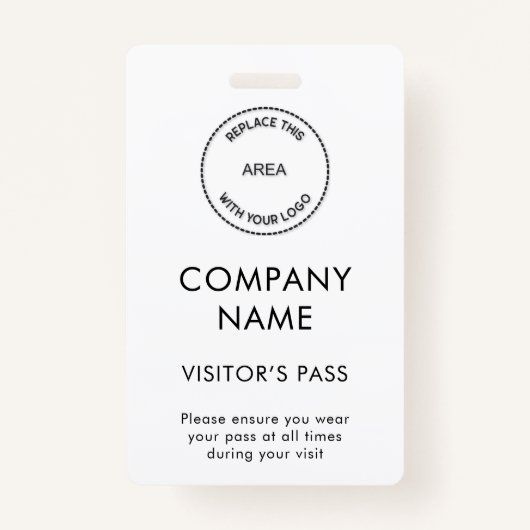 Eenvoudige bezoekers geven de bedrijfsnaam Logo om Badge (Voorkant)