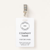 Eenvoudige bezoekers geven de bedrijfsnaam Logo om Badge (Voorkant met clip)