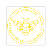 Eenvoudige bij Ronde familienaam Retouradres Zelfinktende Stempel (Design)