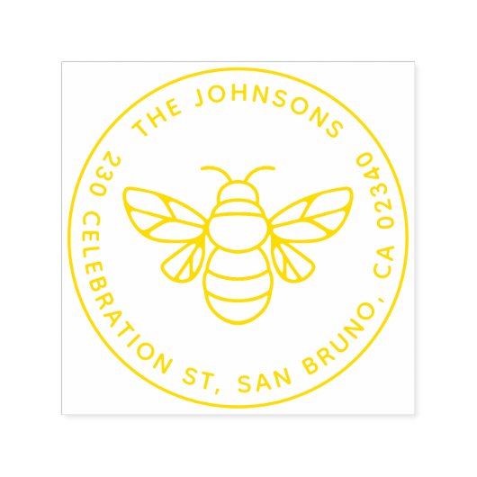 Eenvoudige bij Ronde familienaam Retouradres Zelfinktende Stempel (Design)