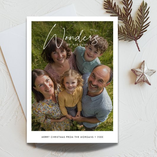 Eenvoudige Bijbelse Wonderen Kerst Religieuze Foto Feestdagenkaart