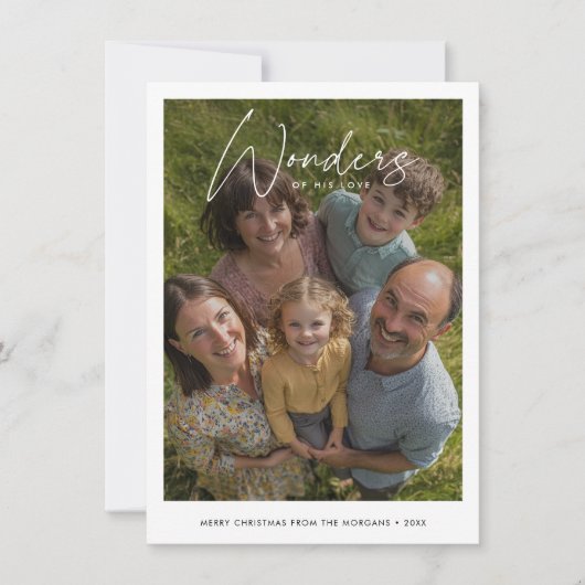 Eenvoudige Bijbelse Wonderen Kerst Religieuze Foto Feestdagenkaart (Voorkant)