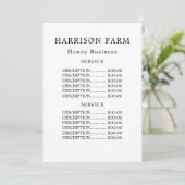 Eenvoudige Bijenboerderij Menu (Staand voorkant)