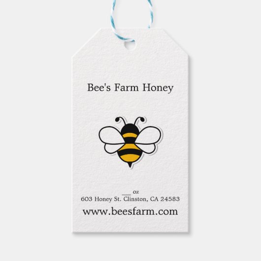 Eenvoudige Bijenboerderij Zakelijk Cadeaulabel (Voorkant)