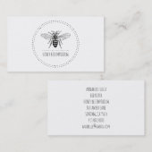 Eenvoudige bijenkorf in cirkel rond imker visitekaartje (Voorkant / Achterkant)