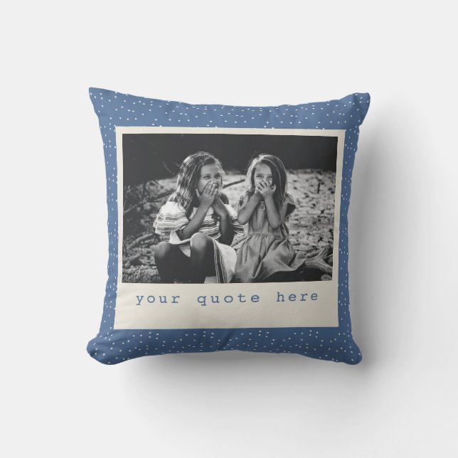 Eenvoudige bijgewerkte blauwe Stippen Aangepaste f Kussen (Voorkant)