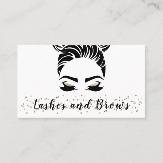 Eenvoudige bijgewerkte illustratie van Lashes Brow Visitekaartje (Voorkant)