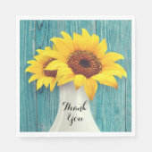 Eenvoudige, bijtende, gele zonnebloem Dank je wel Servet (Voorkant)