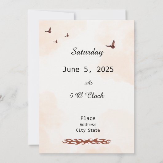 Eenvoudige Biker bruiloft uitnodiging (Achterkant)