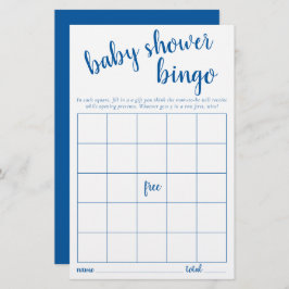 Eenvoudige Bingo Kaart | Classic Blue Baby shower 