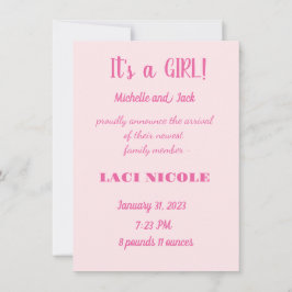 Eenvoudige BIRTH-AANMELDING Kaart