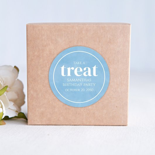 Eenvoudige 'Birthday'-behandeling voor moderne oce Ronde Sticker