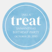 Eenvoudige 'Birthday'-behandeling voor moderne oce Ronde Sticker (Voorkant)