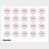 Eenvoudige Birthday Treat Favor Modern Red Gray Ronde Sticker (Vel)