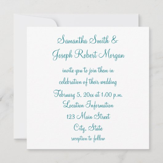 Eenvoudige Biscay Bay en White Wedding Kaart (Voorkant)