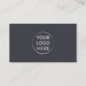 Eenvoudige Biz Custom Logo Social Media Icons Blau Visitekaartje (Achterkant)