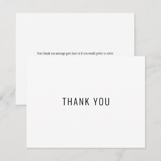 Eenvoudige Black and White Business-bedankkaart Bedankkaart (Voorkant / Achterkant)