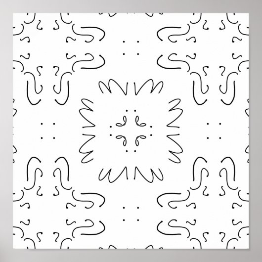 eenvoudige black and white pattern poster (Voorkant)