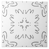 eenvoudige black and white pattern tegeltje (Voorkant)