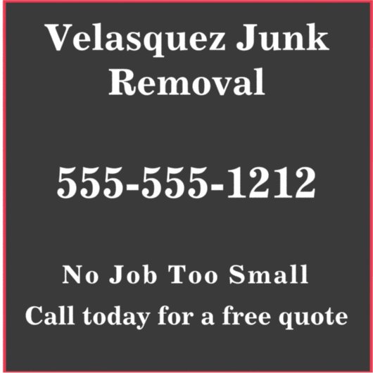 Eenvoudige Black Business Promotie Adverteren Sticker (Voorkant)